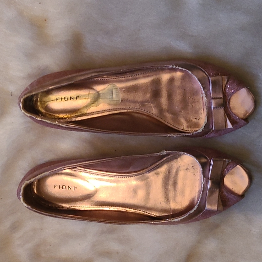 Pink glitter flats